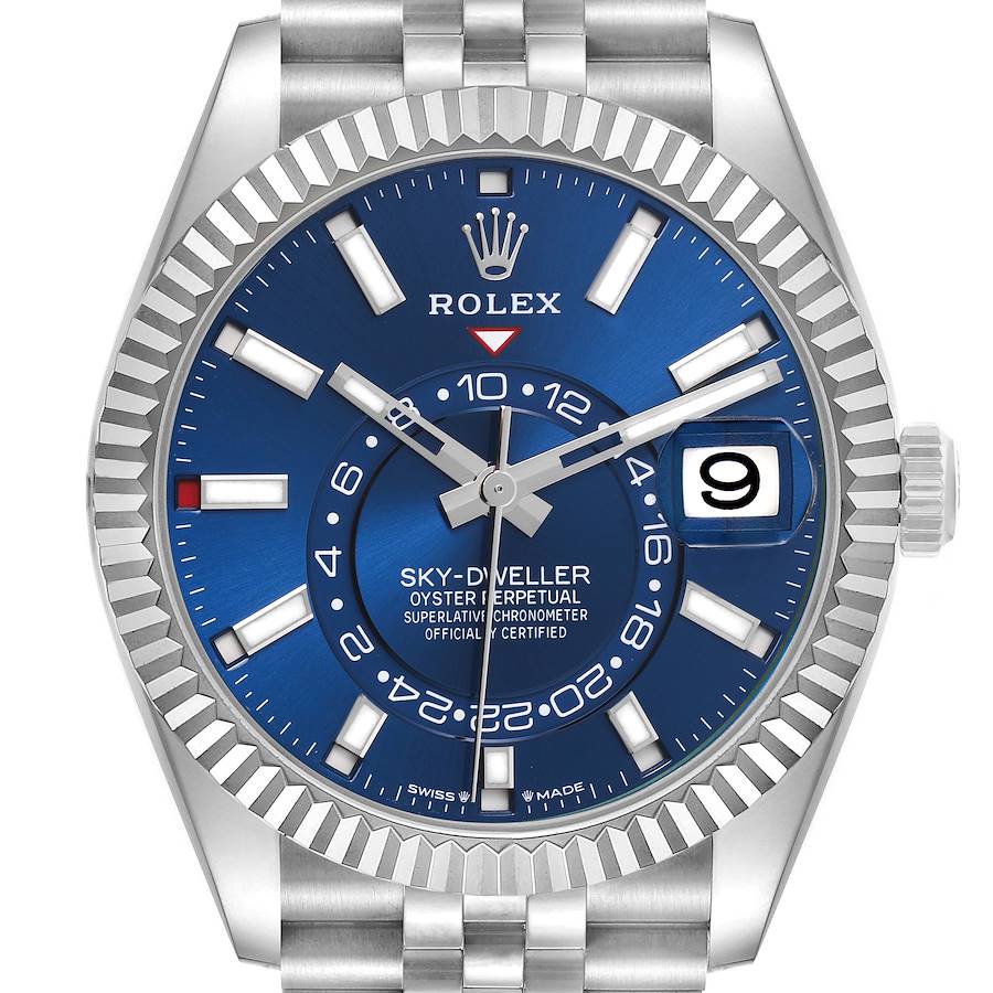 Rolex Sky-Dweller Steel White Gold Blue Dial Mens Watch 336934 42mm