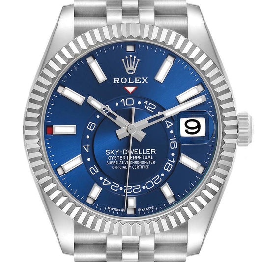 Rolex Sky-Dweller Steel White Gold Blue Dial Mens Watch 336934 42mm