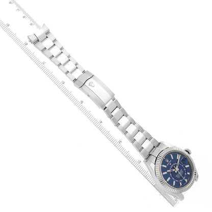 Rolex Sky-Dweller Steel White Gold Blue Dial Mens Watch 336934 42mm