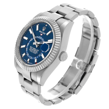 Rolex Sky-Dweller Steel White Gold Blue Dial Mens Watch 336934 42mm