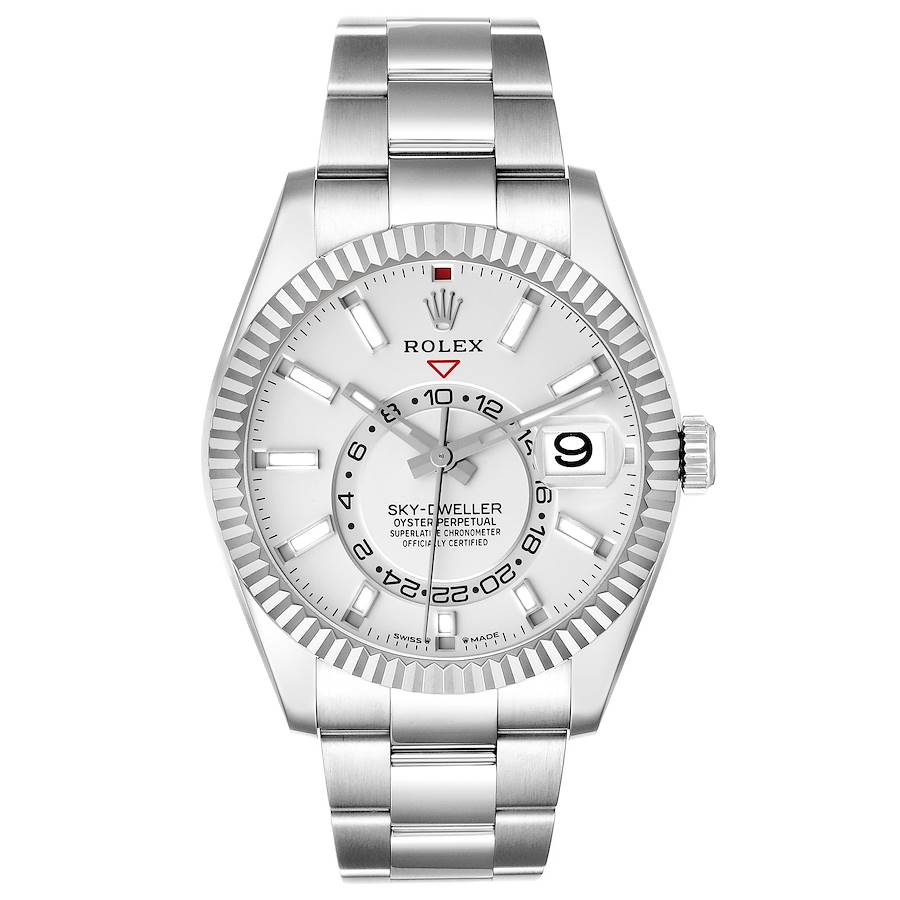 Rolex Sky-Dweller Steel White Gold Mens Watch 336934 42mm