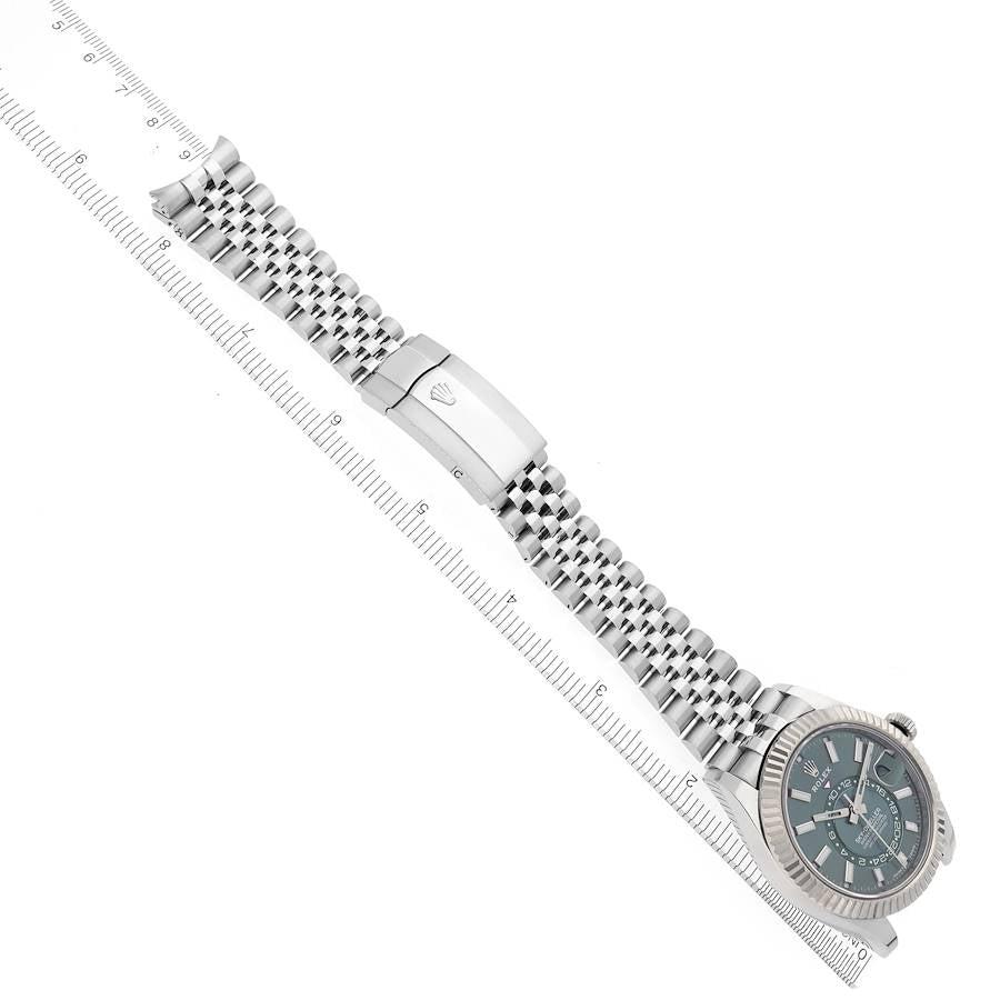 Rolex Sky-Dweller Steel White Gold Mint Green Dial Mens Watch 336934 42mm