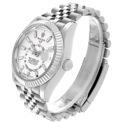 Rolex Sky-Dweller Steel White Gold White Dial Mens Watch 336934 42mm