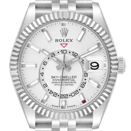 Rolex Sky-Dweller Steel White Gold White Dial Mens Watch 336934 42mm