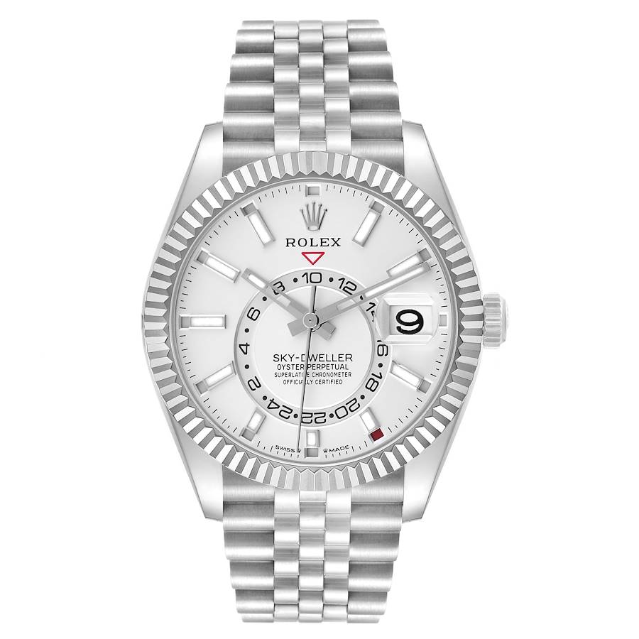Rolex Sky-Dweller Steel White Gold White Dial Mens Watch 336934 42mm