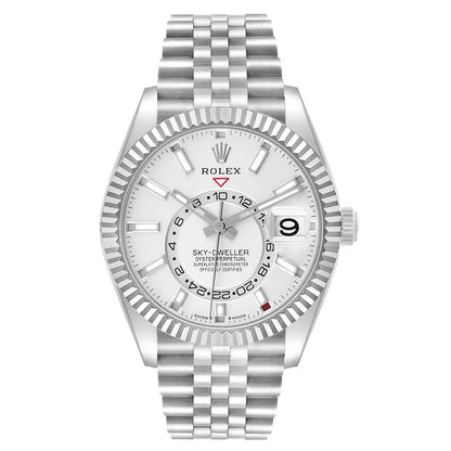Rolex Sky-Dweller Steel White Gold White Dial Mens Watch 336934 42mm