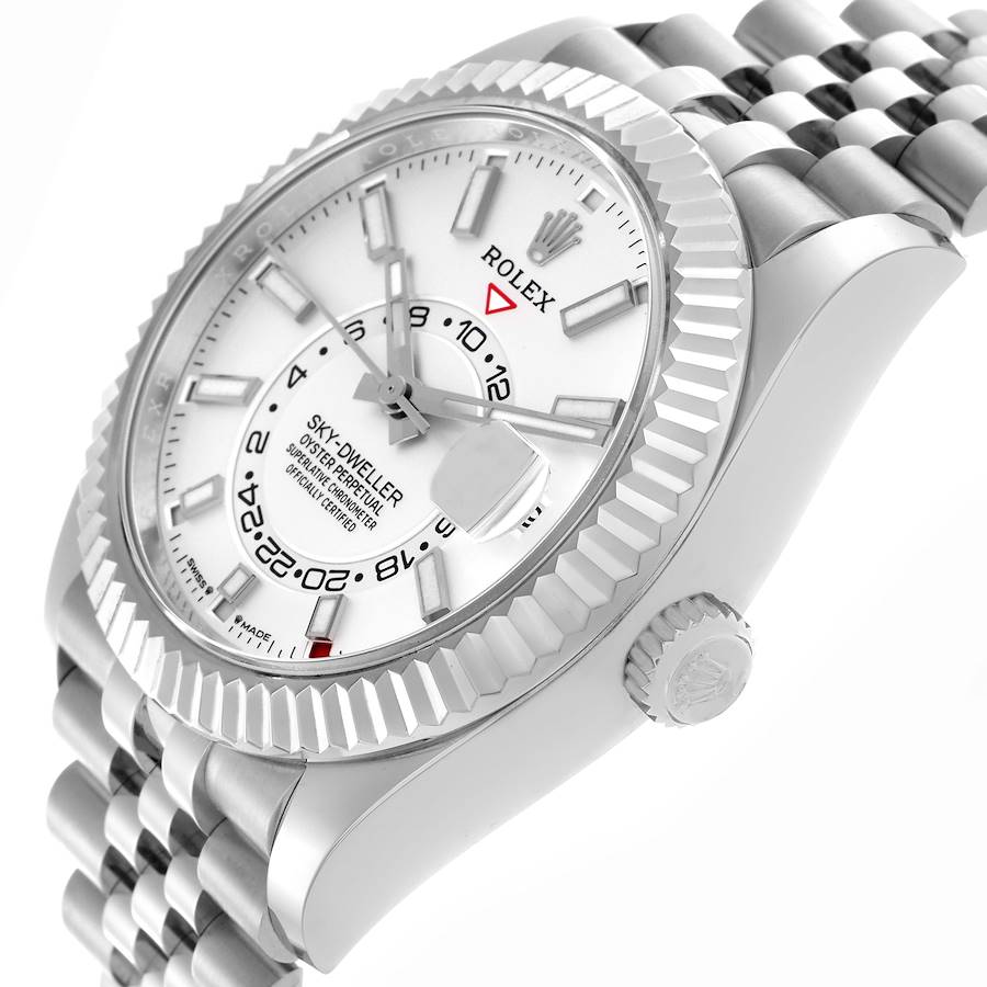 Rolex Sky-Dweller Steel White Gold White Dial Mens Watch 336934 42mm