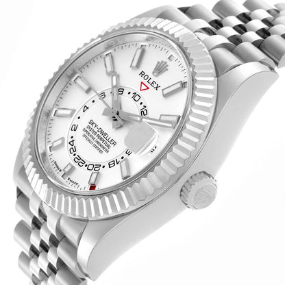 Rolex Sky-Dweller Steel White Gold White Dial Mens Watch 336934 42mm