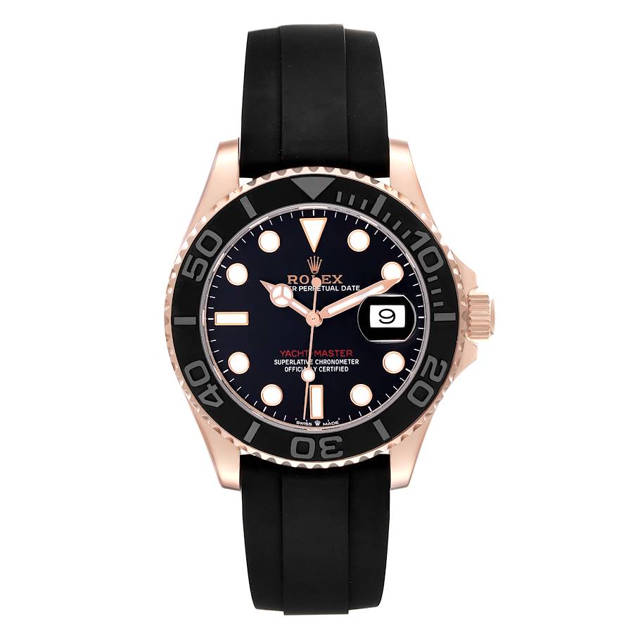 Rolex Yachtmaster 40 Everose Rose Gold Oysterflex Mens Watch 126655 40mm
