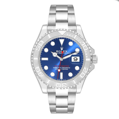 Rolex Yachtmaster Steel Platinum Blue Dial Mens Watch 126622 40mm